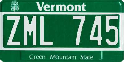 VT license plate ZML745