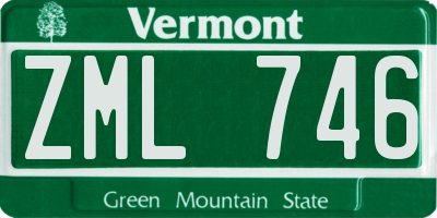 VT license plate ZML746