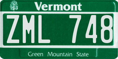 VT license plate ZML748