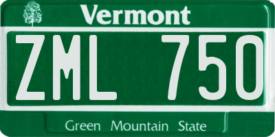 VT license plate ZML750
