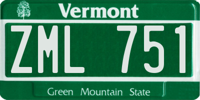 VT license plate ZML751