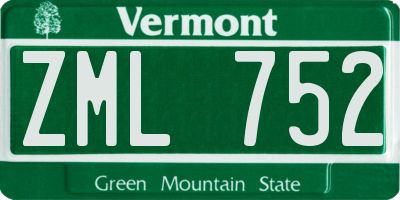 VT license plate ZML752