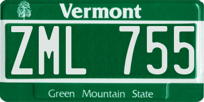 VT license plate ZML755
