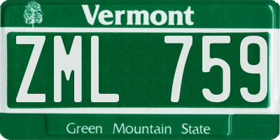 VT license plate ZML759
