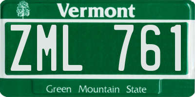 VT license plate ZML761