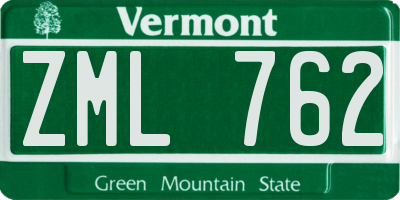 VT license plate ZML762