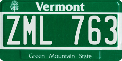 VT license plate ZML763