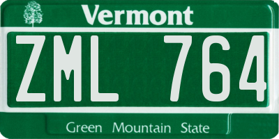 VT license plate ZML764