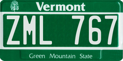 VT license plate ZML767