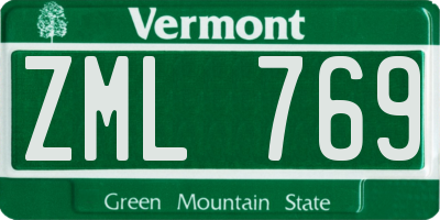 VT license plate ZML769