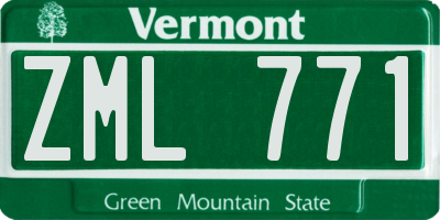 VT license plate ZML771