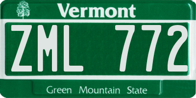 VT license plate ZML772