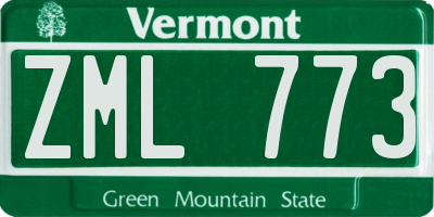 VT license plate ZML773