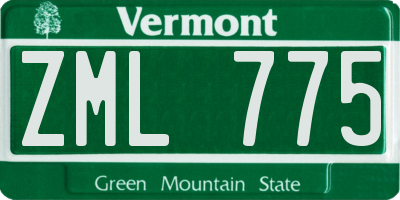 VT license plate ZML775