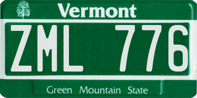 VT license plate ZML776
