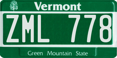 VT license plate ZML778