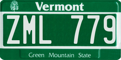 VT license plate ZML779