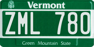 VT license plate ZML780