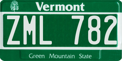 VT license plate ZML782