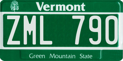 VT license plate ZML790