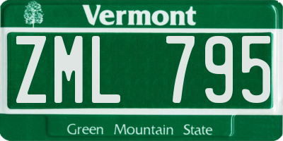 VT license plate ZML795
