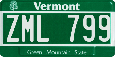 VT license plate ZML799