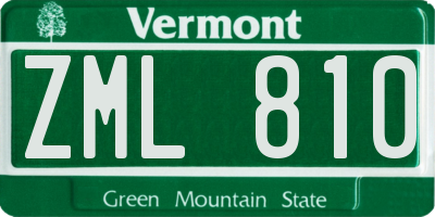 VT license plate ZML810
