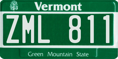 VT license plate ZML811