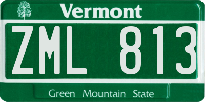 VT license plate ZML813