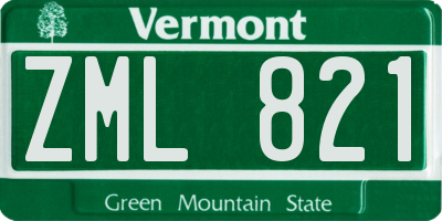 VT license plate ZML821