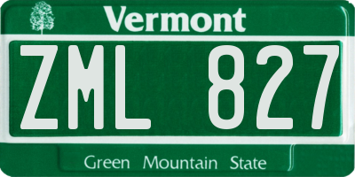 VT license plate ZML827
