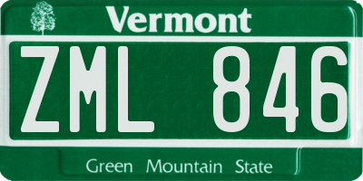 VT license plate ZML846