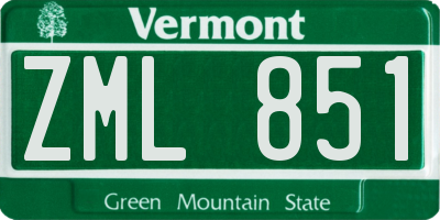 VT license plate ZML851