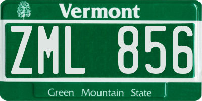 VT license plate ZML856