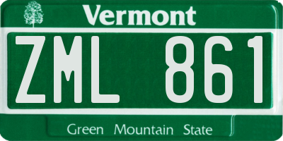 VT license plate ZML861
