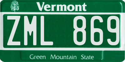 VT license plate ZML869