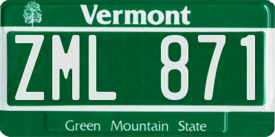 VT license plate ZML871