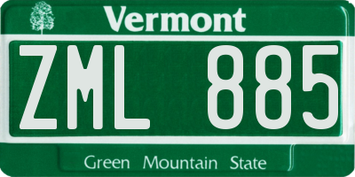 VT license plate ZML885