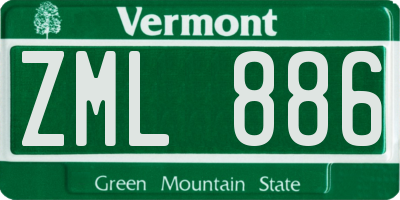 VT license plate ZML886
