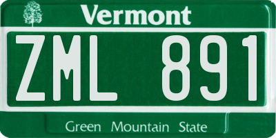VT license plate ZML891