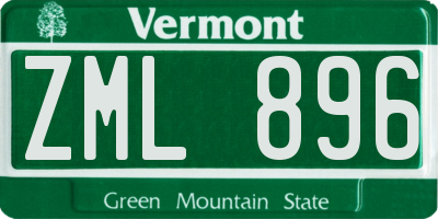 VT license plate ZML896