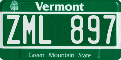 VT license plate ZML897