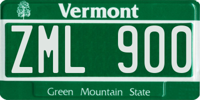 VT license plate ZML900