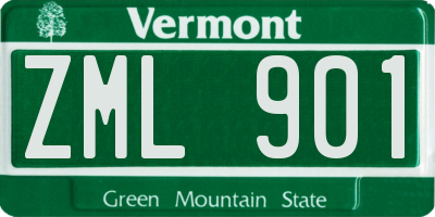 VT license plate ZML901