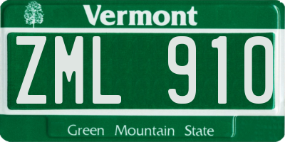 VT license plate ZML910