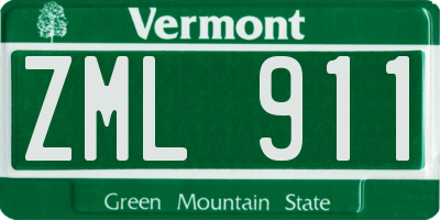 VT license plate ZML911