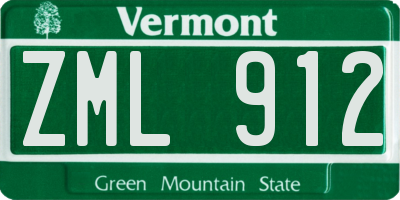 VT license plate ZML912