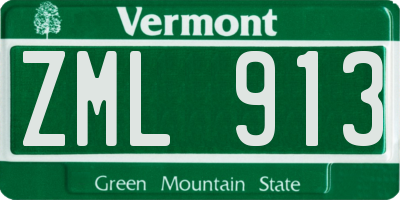 VT license plate ZML913
