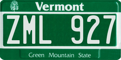 VT license plate ZML927
