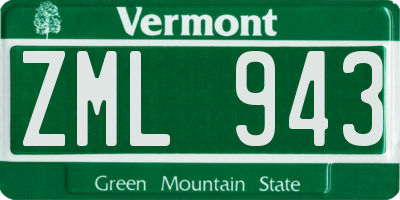 VT license plate ZML943